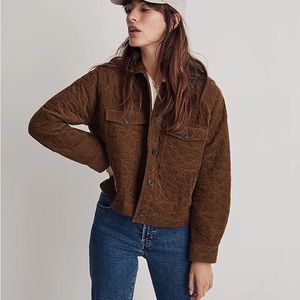 Madewell quilted corduroy crop shirt-jacket